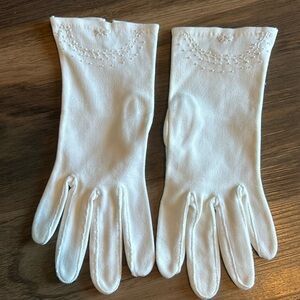 Vintage embroidered evening gloves